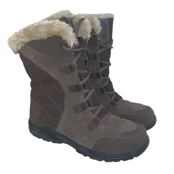 Columbia Ice Maiden II Boot Snow Waterproof Fur Lined Mid Winter Womens 9 Brown - Picture 1 of 12